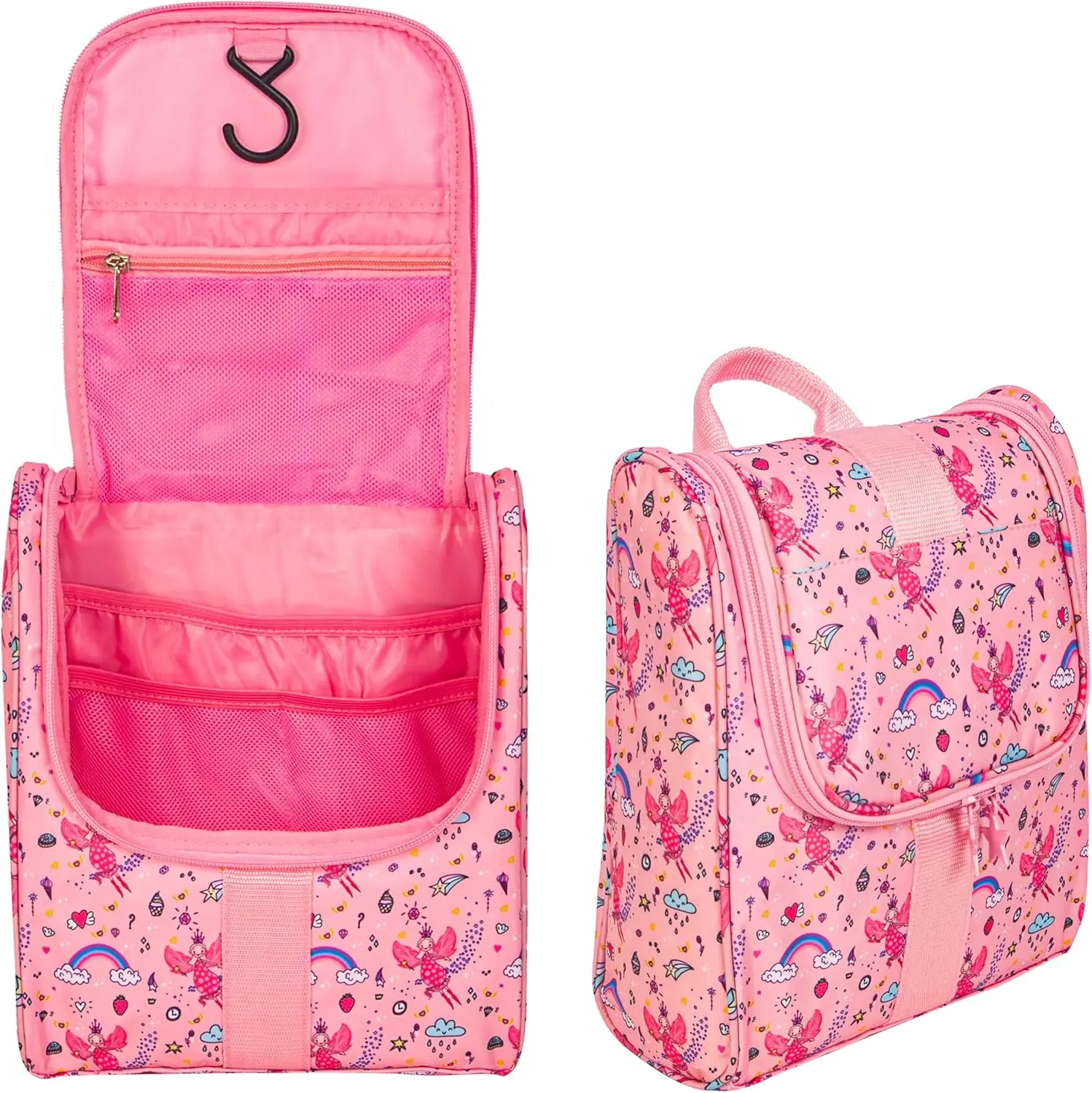 Cute Cartoon Hanging  Toiletry Bag  Travel  Makeup Organizer Wash Bag Shower bag Over Night Bag Camping Shaving Kit Bag for Boys & Girls(Fairy)