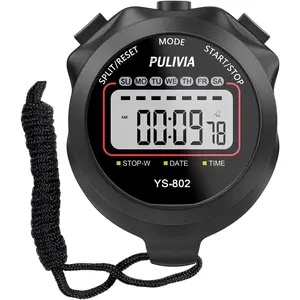 Sports Stopwatch Timer Single Lap Split Digital Stop Watch for Kids Coaches Swimming Running, Black