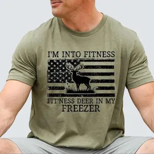 Deer Hunting Dad Shirt, I'm Into Fitness Fitness Deer in My Freezer Shirt, Dad Shirt, Gift for Hunter, Hunting Tee, Funny Husband Tee