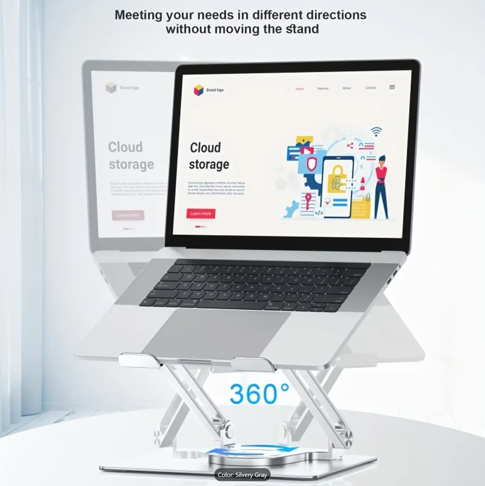 Adjustable Foldable Laptop Stand Aluminum Notebook Riser Computer Holder Desk