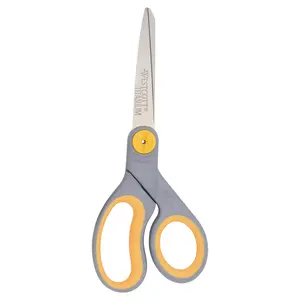 Westcott 8" Straight Soft Handle Titanium Bonded Glide Scissors, Grey/Yellow (13529)