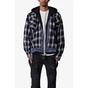 mnml Zipped Up Flannel Jacket - Black mnml Zipped Up Flannel Jacket - Black