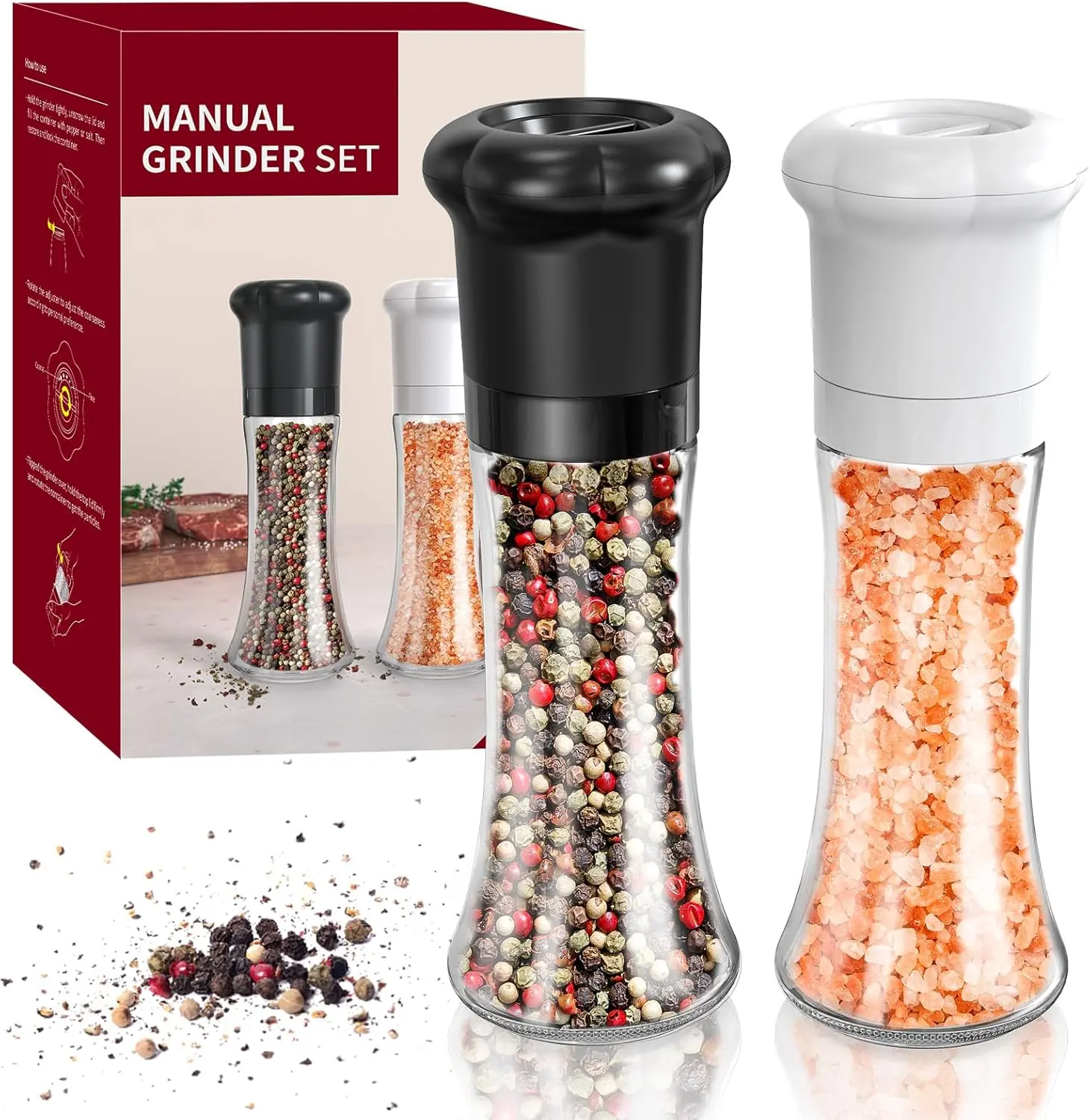 Glass Spice Mill – Detachable, Easy-Clean Smoke Powder Grinder for Efficient Seasoning – Kitchen Gadget (1 Count)