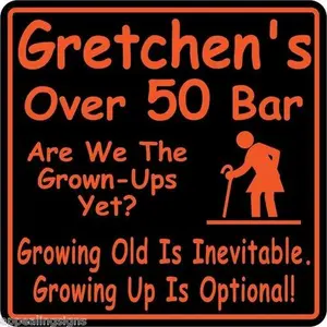 Personalized Over The Hill Birthday Sign New Custom Name Beer Bar  Funny