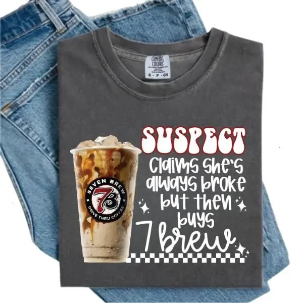 7brew Coffee Shirt Comfort Colors, Seven Brew Coffee Lover T-Shirt, Funny Coffee Shirt, Trendy Café Tee, Cute Coffeeholic Tee, Full Colors, Full Sizes