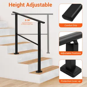 Garvee Hand Rails Railings for Seniors, Garden Indoor Stair Railing Porch Railing Deck Handrail for Concrete 3 Step 1020 * 990