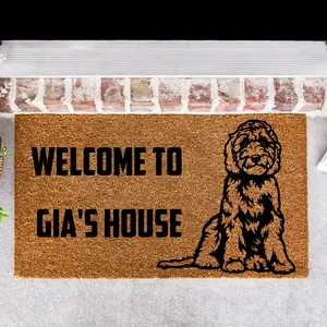 Personalized Golden Doodle Doormat