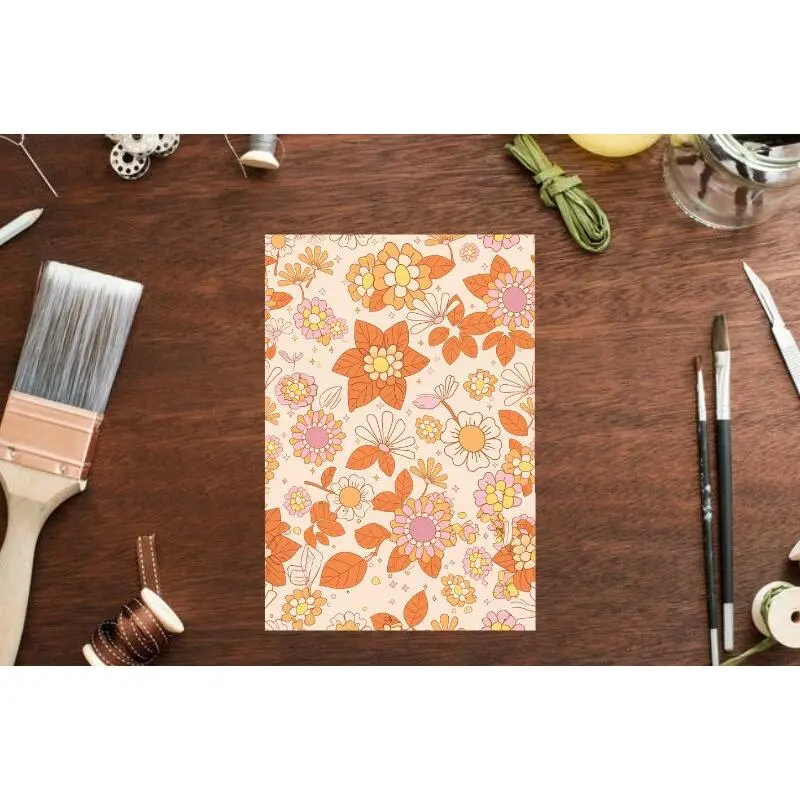 Clay Transfer Sheets, Retro Floral , Groovy, Boho, Flower Power Set, Floral Transfer Paper Set, Retro