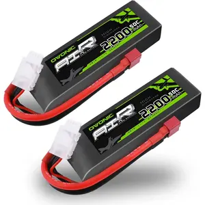 OVONIC 3S Lipo Battery 50C 2200mAh 11.1V Lipo Battery with Dean-Style T Connector for RC Airplane Quadcopter Helicopter FPV Drone