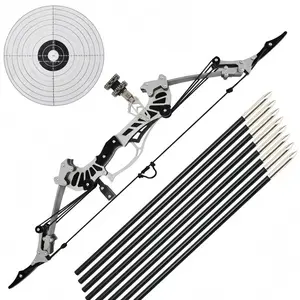 16.5-inch Mini Compound Bow Set with 8 Arrows, Hunting and Archery Holiday Gift, Toy Set Designed for Archery and Hunting Practice, Stainless Steel Mini Bow, Mini Archery Bow, Boyfriend Gift