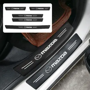Mazda Carbon Fiber Leather Trunk Protector Strips, Durable Tailored Anti-Scratch Collision Protection, Fits Mazda 2 3 6 5 Demio Cx3 Cx4 Cx5 Axela Atenza, Car Accessories