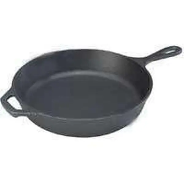 L14SK3 15 In. Heavy-Duty Pre-Seasoned Cast Iron Deep Skillet with Assist Handle, Oven-Safe Thermal Cookware for Outdoor Cooking, Large Cooking Tasks (Grills, Campfire Use)