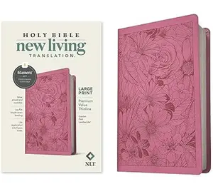 NLT Large Print Premium Value Thinline Bible, Filament Enabled (Leatherlike, Garden Pink) -- Tyndale - Bible