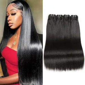 Human Hair  14 14 16 16 Inch Straight  Human Hair 12A Brazilian Virgin Hair  Unprocessed Quick Weave  Color