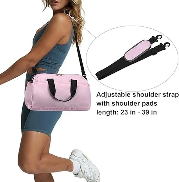 Free Express Small Gym Bag 14 inch lightweight Carry On Mini Duffel Bag for Travel Sport - Pink