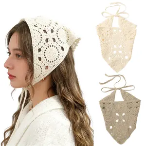 AWAYTR Knitted Hair Scarves Crochet Bandana Head Kerchief Hair Scarf Tie Headwrap Headband Gift for Women and Girl