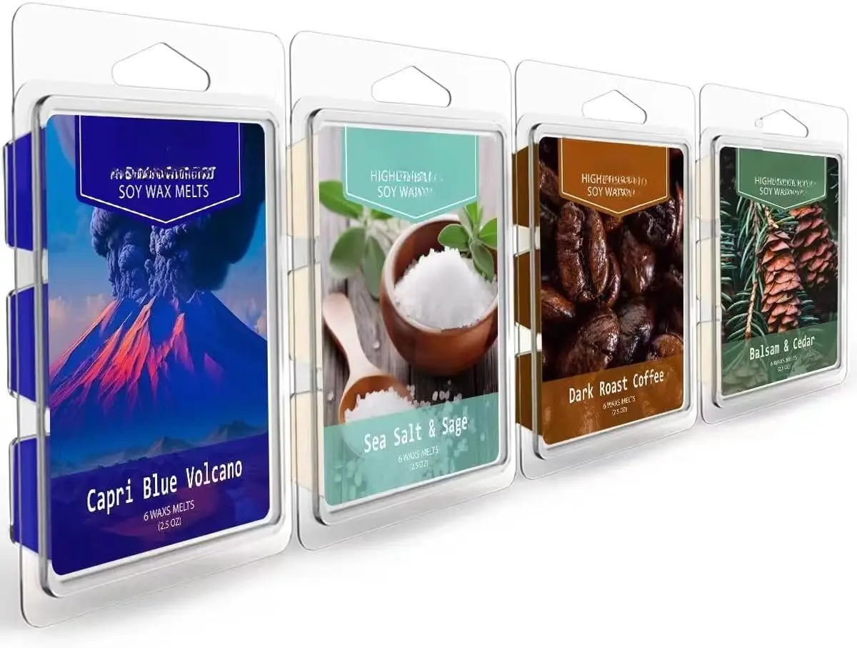 Based  Wax Melts,  , Long Lasting  Soy Scented Melts Cubes, Wax Melts Tarts, Colored Wax Melt - 4 Pack