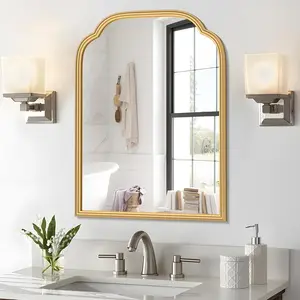 18X24 Inch  Mirror for Wall with Metal Frame Rectangular Rounded Bathroom Vanity Mirror Anti-Rust, Hangs ( 18" x 24")