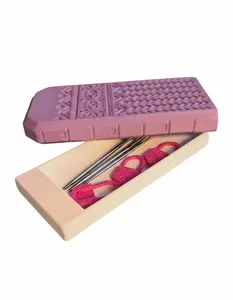3D Printed Knitting Needle Case with Sliding Lid & Stitch Marker Organizer Compact Lightweight Durable Plastic for Knitters and Crocheters