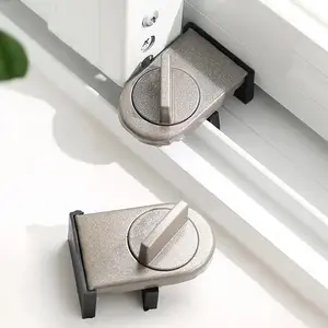 Aluminum Alloy Sliding Door Window Lock, 2 Counts/set Anti-pinch Safety Lock, Window Lock for Home Office, Home Accessories