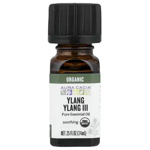Aura Cacia Pure Essential Oil, Organic Ylang Ylang III, 0.25 fl oz (7.4 ml)