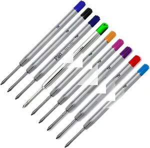 9 Pack,  Ballpoint  Refills Compatible with Parker Ballpoint s, Medium Point (Bulk Packed) (Assorted)