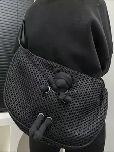 Ladies' fashionable dumpling bag, mesh chest bag, carrying doll, casual sports crossbody bag, Stylish Crossbody Bag, Cross Body Bags