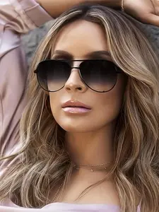 Unisex Simple Style Plain Color Sunglasses, Trendy Casual Sunglasses for Everyday Use, Fashion Accessories for Outdoor Activities