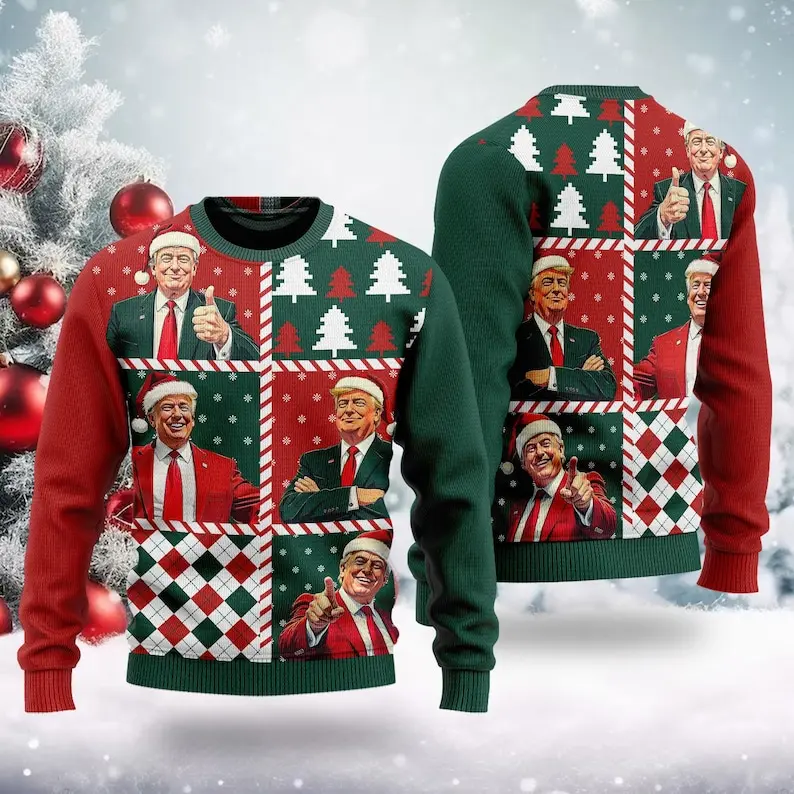 Trump I'll Be Home For Christmas Ugly Sweater, Humorous Trump Christmas Sweater, President Trump 45 47,My President Trump Election 2024