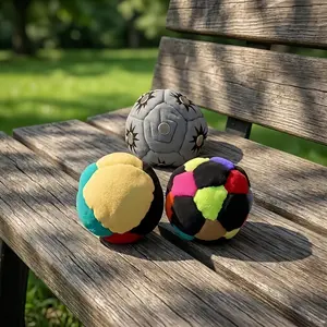 3 Pack Soccer Hacky Footbag Sacks Soft 2.36 inches Footbags for Adults Juggling Balls Vibrant Sports Design for Indoor Outdoor Play Party Favors and Coordination Training