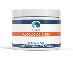 RePare - Glycolic Acid Pads 25% - Exfoliating, Resurfacing for Smoother Skin Tone & Texture, Chemical Peel - 50 pads Soothing