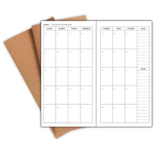 3-Pack Travelers Notebook Calendar, Travelers Notebook Inserts, Undated Planner Monthly, Calendar Insert