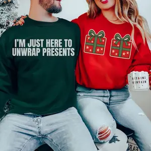 Couples Christmas Sweatshirt, Matching Inappropriate Couples PJ Tshirt, Funny Raunchy Ugly Christmas Sweater, Husband Wife Xmas Party Tees