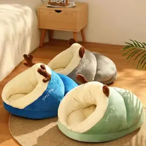 Bed - Soft Dog Bed Sofa Warm Plush Pet Kennel for Small Medium Dogs Cats Teddy Sleeping Nest Cozy Puppy Cave House Dog Accessories cat furniture donut bed products tunnel bed