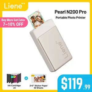 Liene Pearl N200 Pro Portable Photo Printer, Instant Mini Picture Printer for iPhone Smartphone, Thermal Dye Sublimation, Bluetooth Sticker Printer 50 Sheets 2x3 Adhesive Paper & 5 Cartridges, New Arrivals, TechVibes
