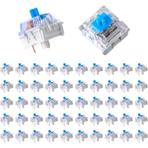 50 count Mechanical Keyboard Switches, 3 Pin Blue Clicky Switches,  Key Clicker Replacement for Gaming Keyboards, DIY Keyboard Builds & Office Typing