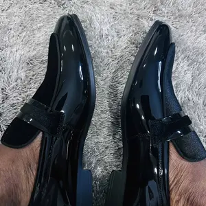【BRUNO MARC Anniversary】 Men's Patent Leather Penny Loafers, Classic Plain Slip-On Black Office Business Dress Shoes with Removable Insole, Closed Flats, Mens Gifts Footwear, TikTok Shop Back to School