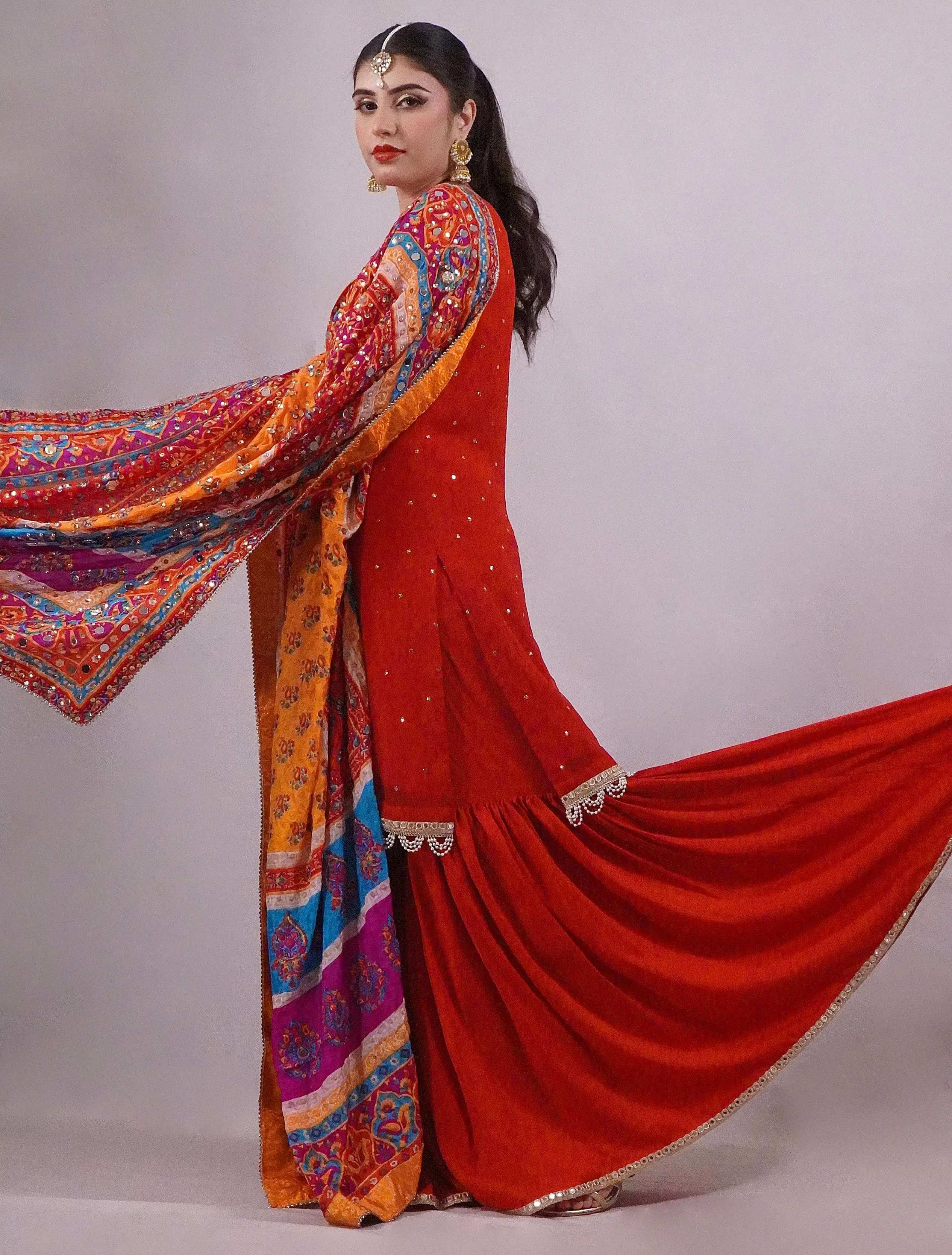 Red Flame Fusion Gharara