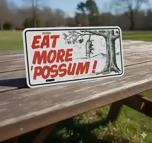 Parody License Plate Eat More ‘Possum License Plate, License Plate, Truck Car Tags, Gifts for Him, Hunting
