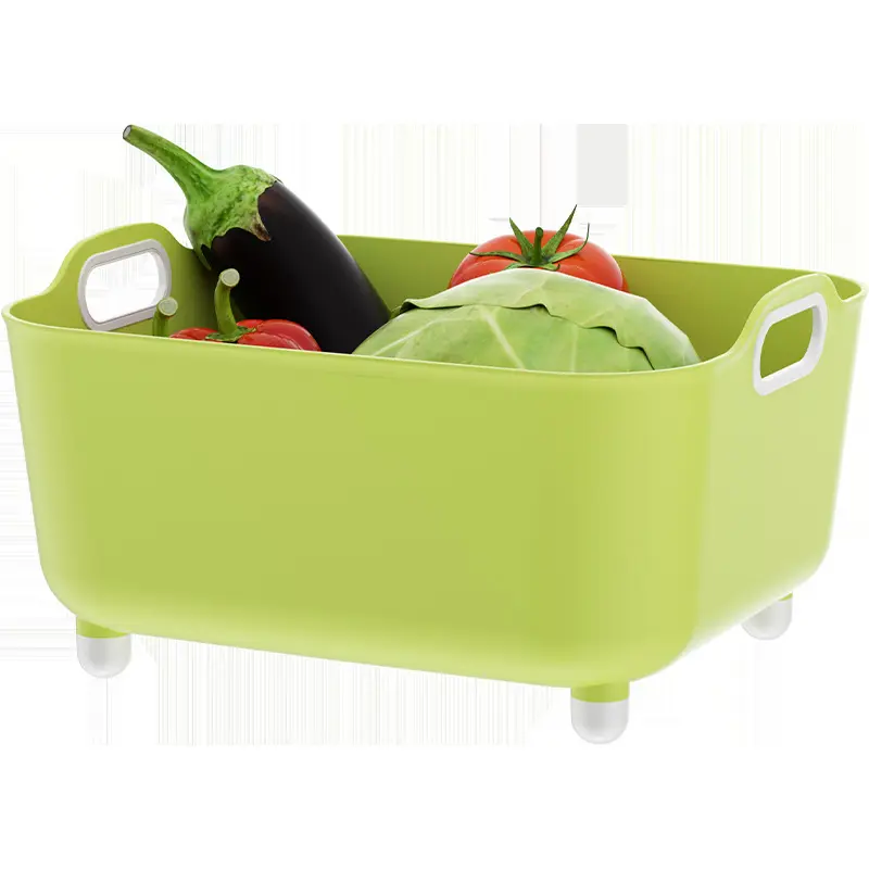 Vegetable Washing Basin Draining Basket New Model Household Kitchen Sink Bowl Dish Chopsticks Fruit Vegetable Cleaning Large Rice Washing Strainer Basket Utensils