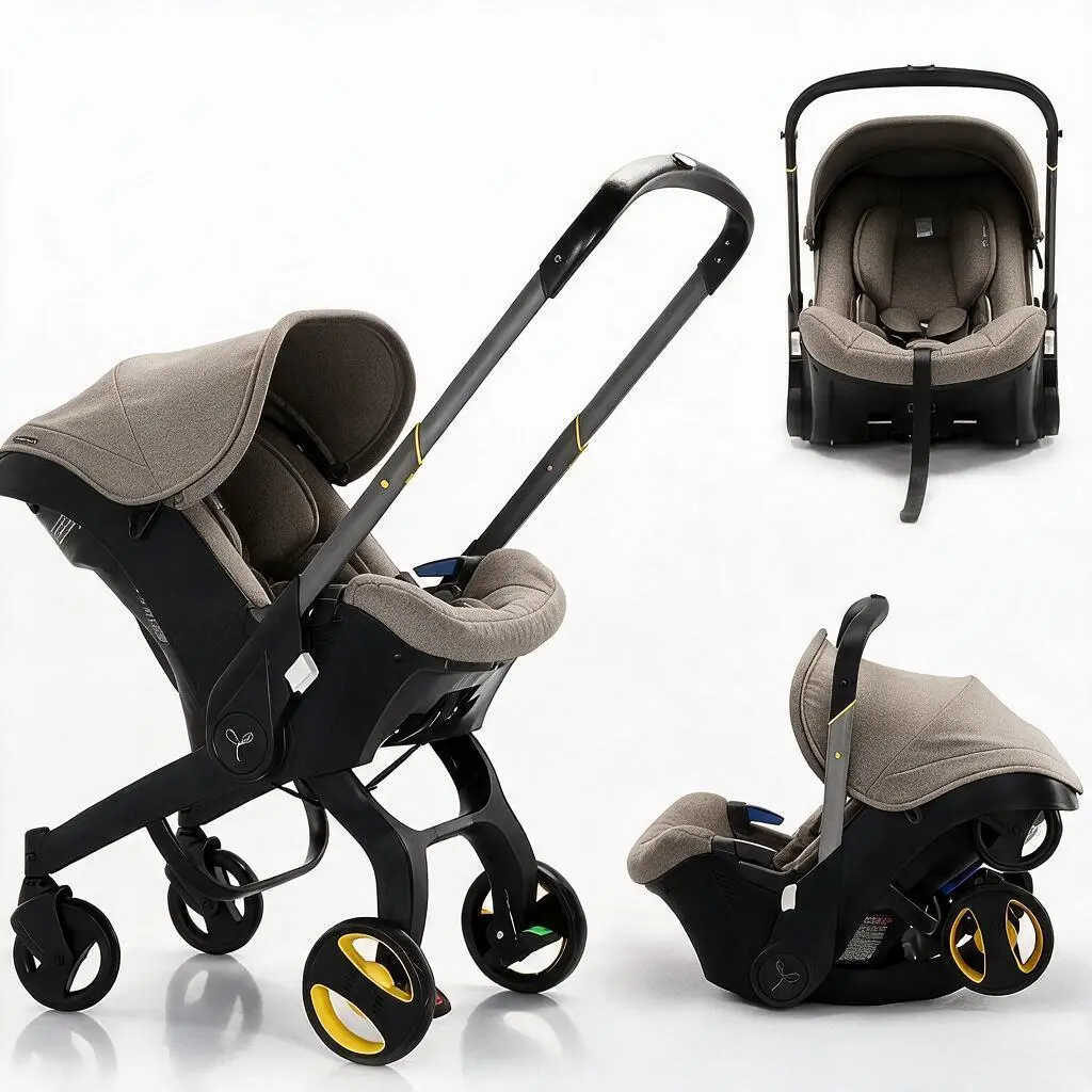 No-Latch Base Baby Stroller, Multifunctional Newborn Stroller, 5-Point SeatBelt with Chest Clip, 2-Way Push, Shock- Absorbing Wheels, Travel-Friendly #DealsForYouDays new gear