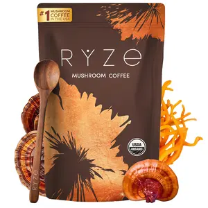 Summer Wins RYZE SUPERFOODS Mushroom Medium Roast Coffee USDA Organic with 6 Adaptogenic Mushrooms, USA Grown Instant Coffee for Better Energy, Focus Digestion Immunity with Lions Mane & Turkey Tail 30 Servings-5YZ  Vitamin Bathroom
