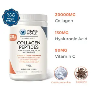 Vitamin World Ultra 360 Collagen with Hyaluronic Acid & Collagen Peptides - Non Artificial - Edible, Healthcare Beauty Supplement, Powder Springtok