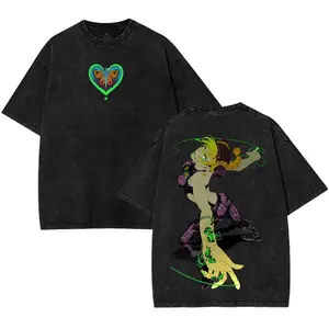 Jolyne Cujoh Stone Ocean Jojo Shirt, Hoodies, Sweatshirt Japanese Anime Double-Sided Print Washed JoJo Heavyweight Gift for Fans shirts men graphic tee Cotton