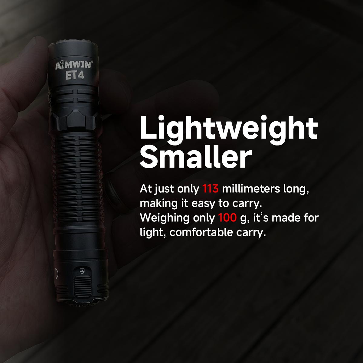 AIMWIN ET4 3500 Lumen EDC Flashlight, USB-C Rechargeable with Pocket Clip