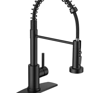 FORIOUS Kitchen Faucet with Pull Down Sprayer SUS 304 Stainless Steel 3 Modes 360° Rotated Lead-Free Water Saving 1.8 GPM Flow 60 PSI High Arc Sink Basin Faucet