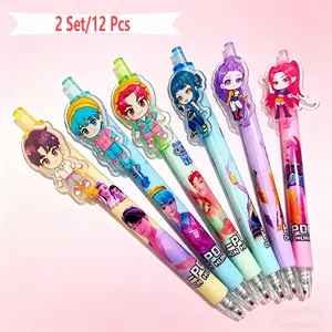 New K-POP Theme Gel Pen 0.5mm Black Devil Hunter Acrylic Patch Student Stationery Birthday Gift
