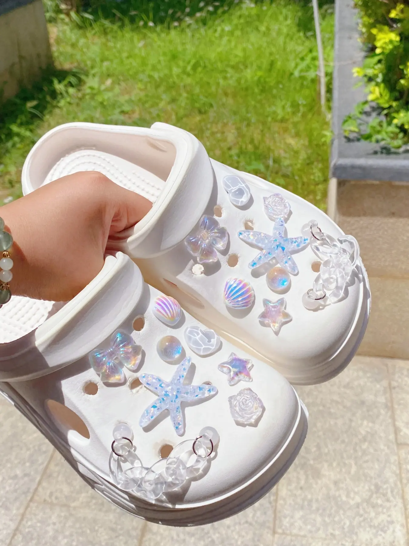 16-Piece Fashionable Chain, Starfish, Bowknot, Shell Abs Shoe Clips, Detachable DIY Shoe Accessories, Perfect for Parties and Gifts