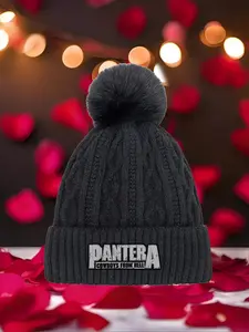 Pantera Cowboys from Hell logo 2026 new model Multi Color Soft Fabric Pom Pom Winter Hat Warm Cozy Unisex Headwear with Universal Fit Versatile Cold Weather Accessory for All Genders & Outfits