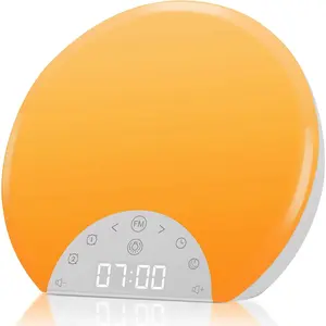 Sunrise  Clock Wake Up Light for , Adults, Heavy Sleepers with Dual Alarms, Snooze, Sleep Aid with 7 Nature Sounds for Bedrooms with 8 Colors Night Light, FM Radio,  Ideas